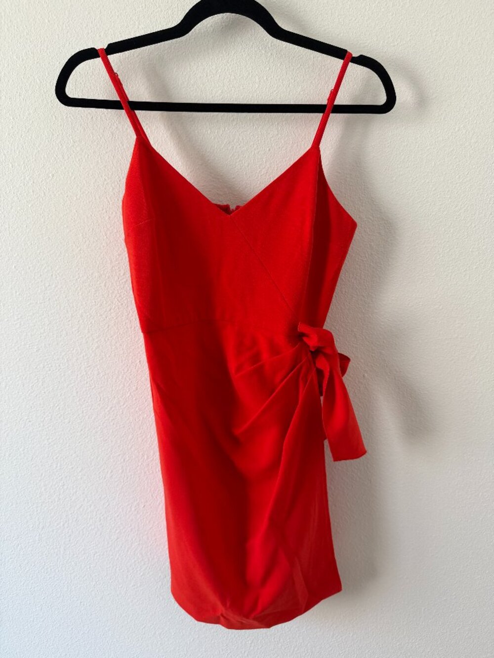 French Connection Red Bodycon Mini Dress Bow Detail Spaghetti Straps Size 2